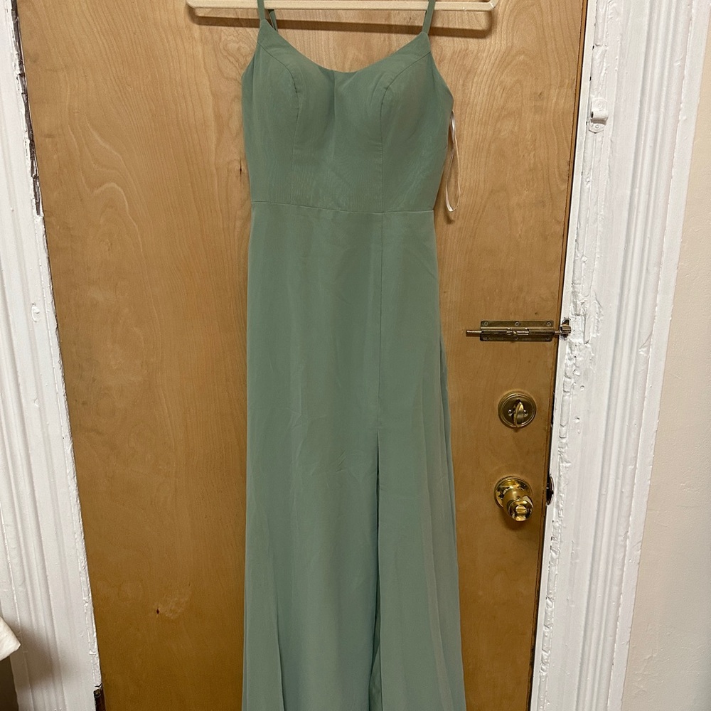 Azazie prom Green Sleeveless Dress